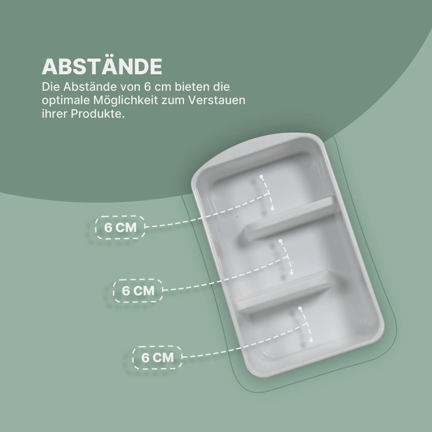 ProHome Küchenorganizer 2er-Pack, weiß, für Gewürze und Tüten, mit 3 Fächern und 6cm Abstand.