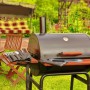 Relaxdays Grillzange Edelstahl Holz Silber Schwarz Hitzebeständig 42,5 cm x 4,5 cm x 3,5 cm 200 g_2