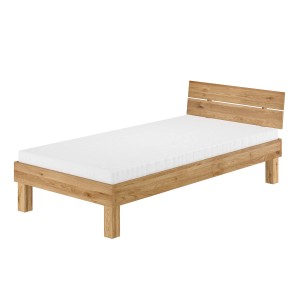 Erst-Holz Massivholzbett Einzelbett Singlebett Holzbett Eiche Geölt Modell 88 Rollrost inkl.