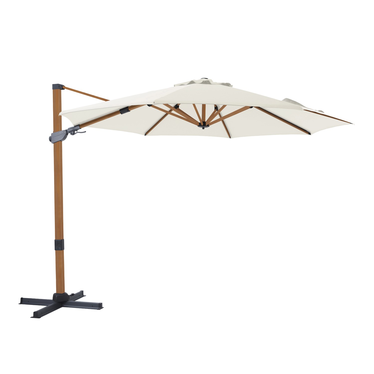 Axi Ampelschirm Cyrus Premium Ø 300 cm Holzoptik/Beige günstig online kaufen