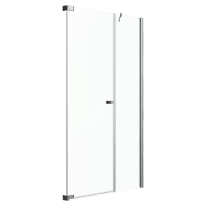 Brava Frame Dusch-Nischentür mit Festteil, Chrom, 90x200 cm, DIN links, teilgerahmt, mit Magnetgriff.