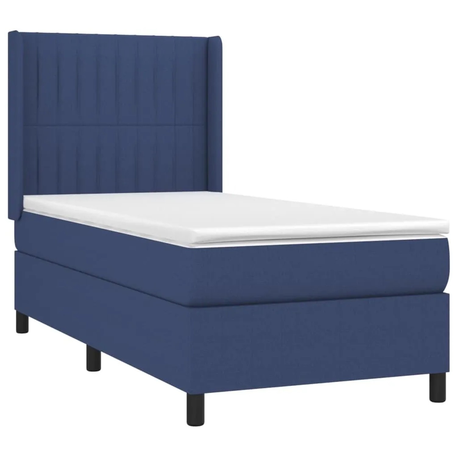 vidaXL Boxspringbett mit Matratze & LED Blau 100x200 cm Stoff 3138459 günstig online kaufen