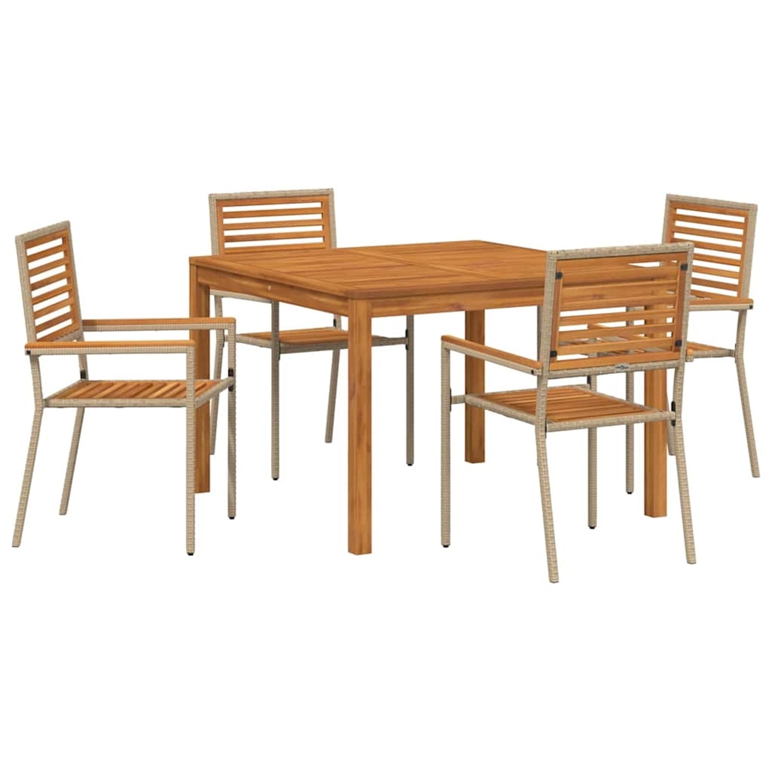 vidaXL Garten Essgruppe 5-Tlg Beige Poly Rattan 3365534 günstig online kaufen