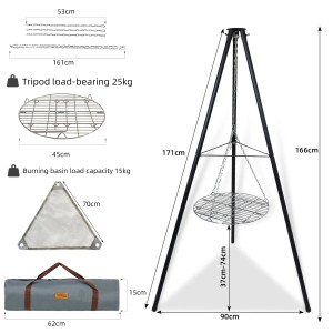 CCLIFE Schwenkgrill 166cm mit Grillrost, drehbar und tragbar. Ideal für Grillabende im Freien.