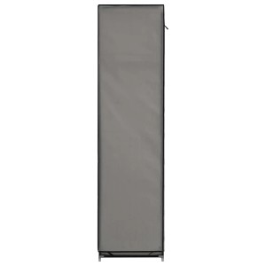 Grauer vidaXL Kleiderschrank mit Stoffbezug, Fächern und Stangen, 150x45x175cm.