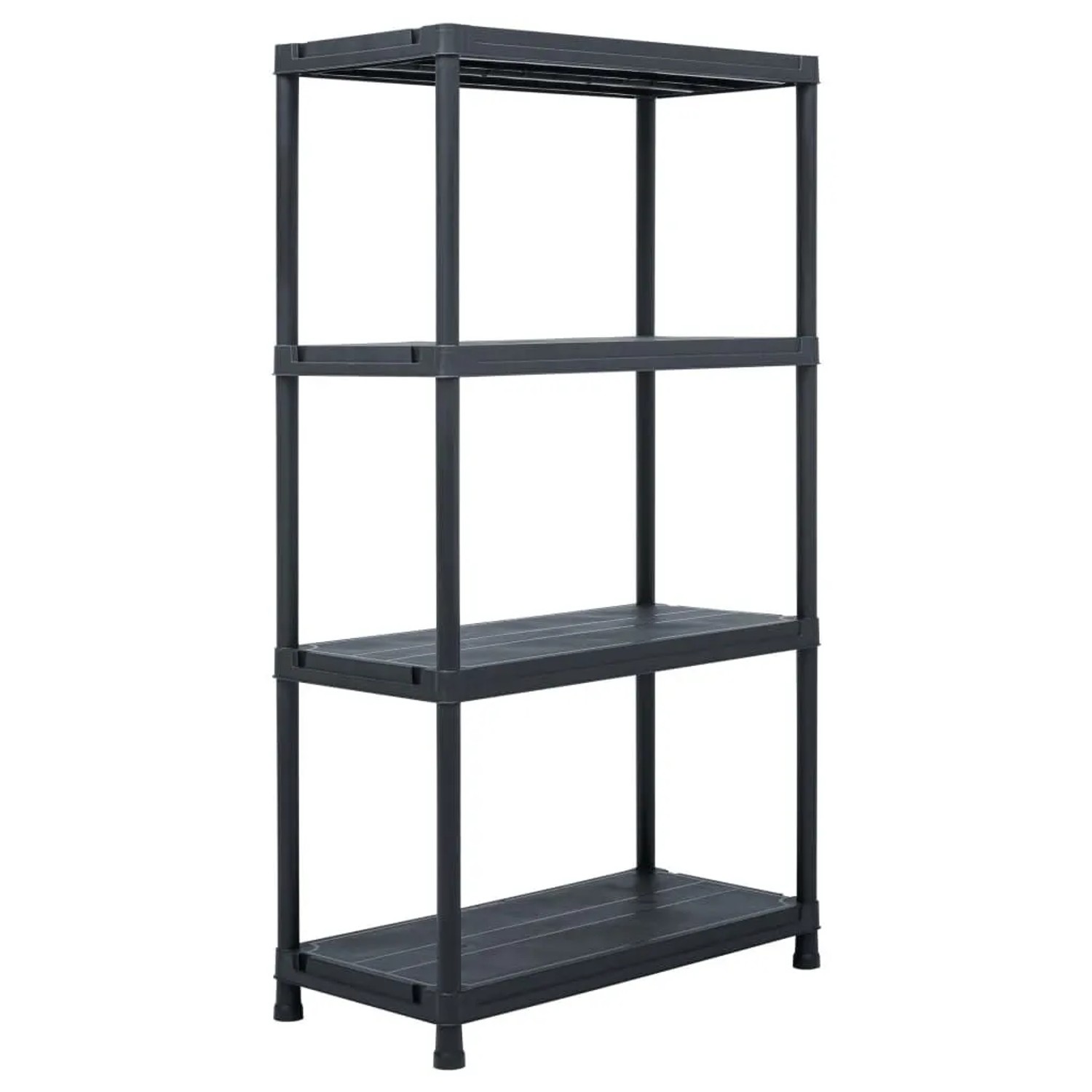 vidaXL Lagerregal Schwarz 100 kg 60 x 30 x 138 cm Kunststoff 45673