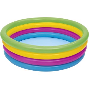 Bestway Planschbecken Swim Squad, Ø 157 cm, mit bunten Luftringen.