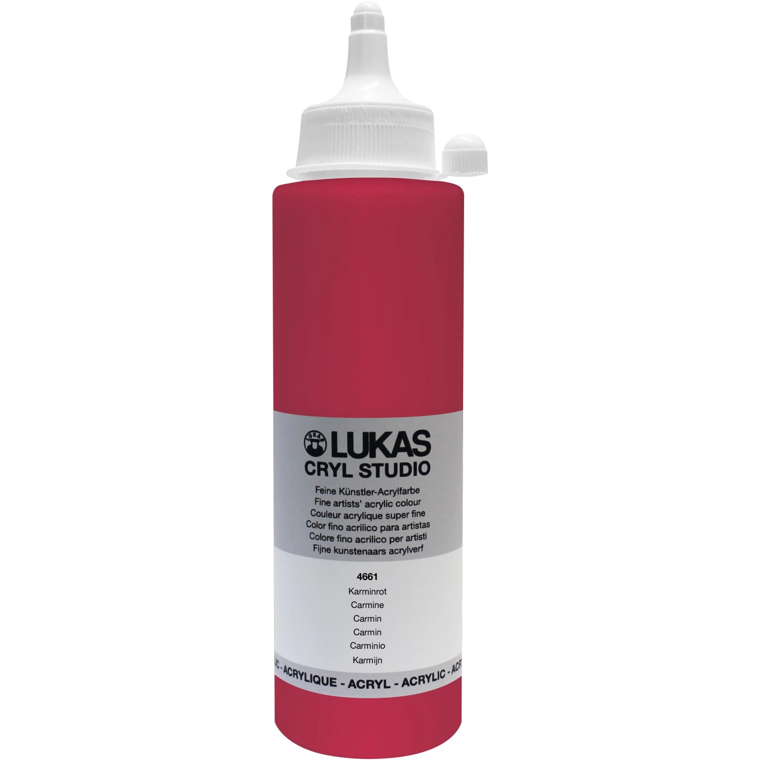 Lukas Cryl Studio Acrylfarbe Plastikflasche Karminrot 250ml