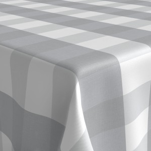 Venilia Tischdecke Max, 140x20 cm, weiß-grau kariert, pflegeleicht und stilvoll.
