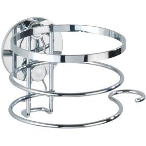 Wenko Turbo-Loc Haartrocknerhalter aus glänzendem Edelstahl mit Kabelhalter.