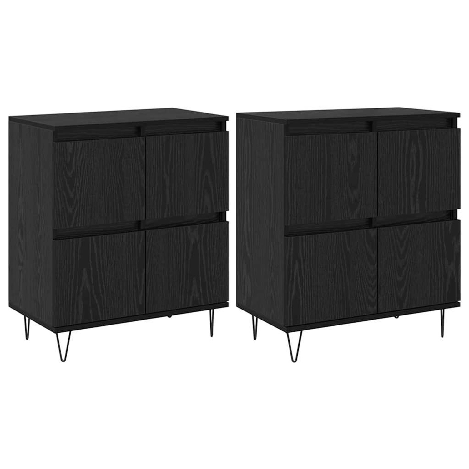 vidaXL Sideboards 2 Stk Schwarz Eichen-Optik 120 x 35 x 70 cm 3394535