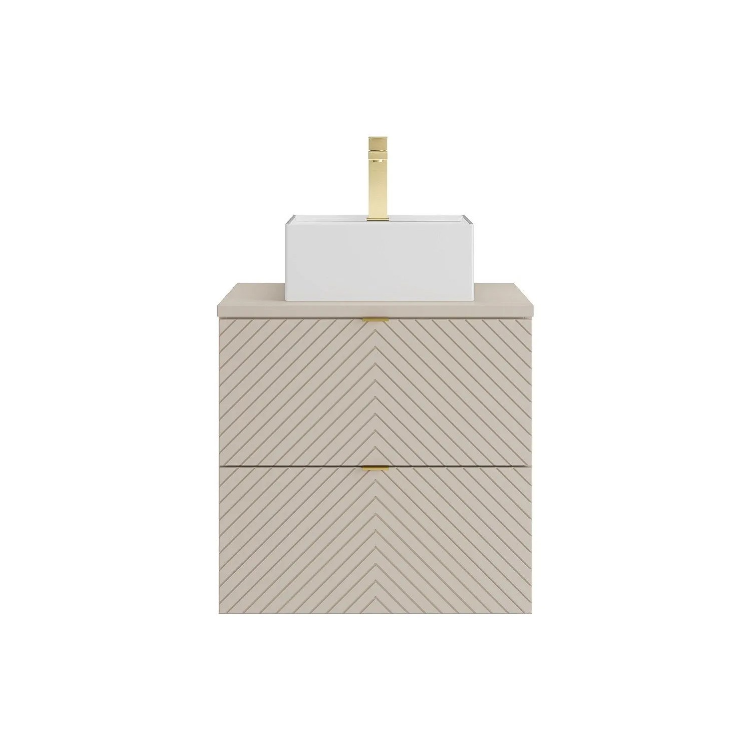 Vente-unique Einzelwaschtisch Dorioni Beige 60 cm