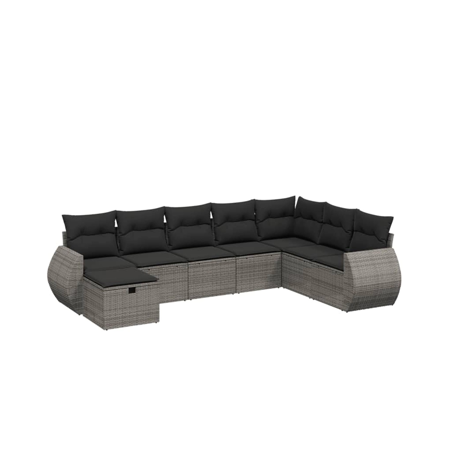vidaXL 8-Tlg Garten-Sofagarnitur mit Kissen Grau Poly Rattan 3264206 günstig online kaufen