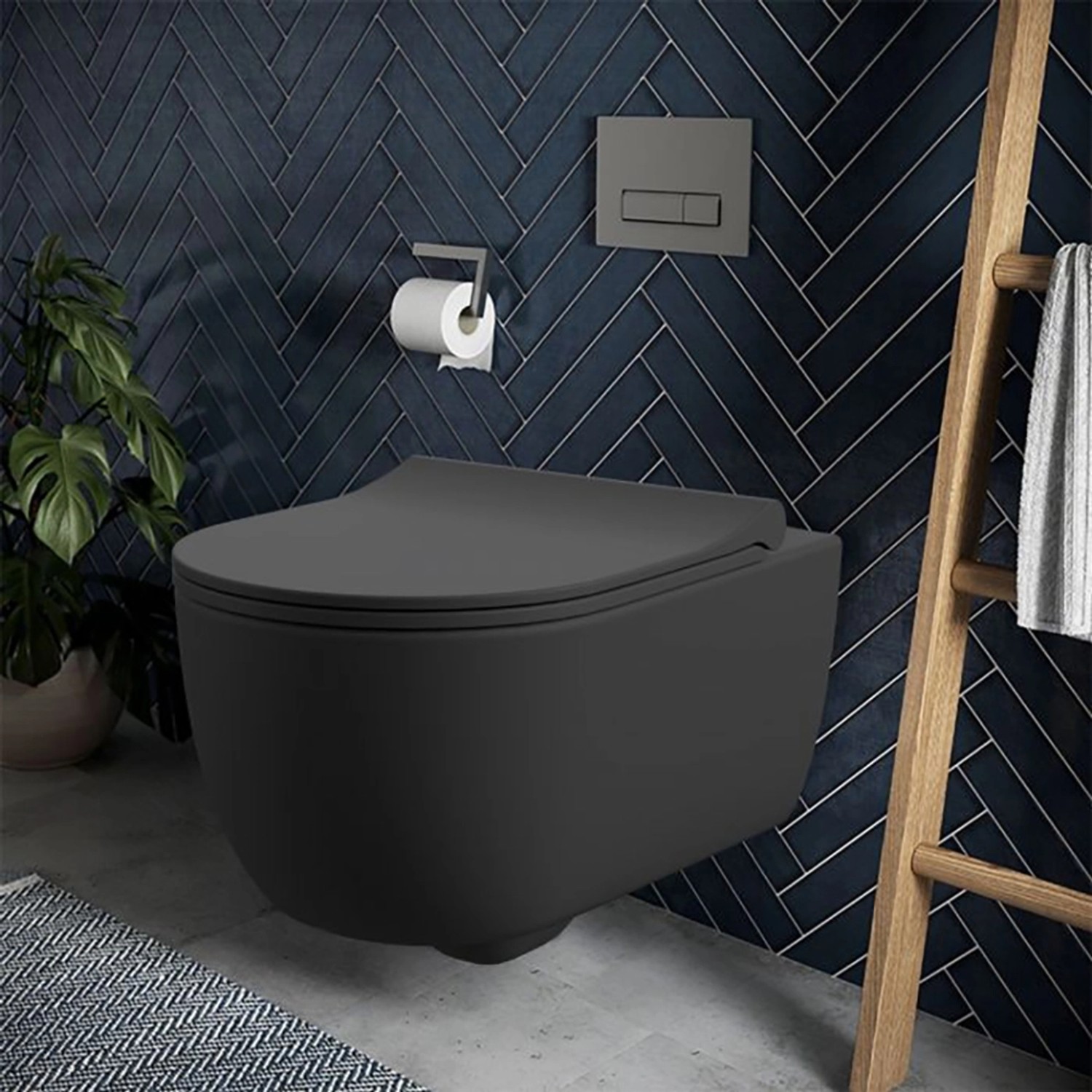 Nordholm Premium WC-Set mit Deckel Maresol 54 cm Schwarz