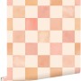 ESTAhome Vliestapete: Karomuster in Beige, Orange, Rosa. Dekorative Wandgestaltung.