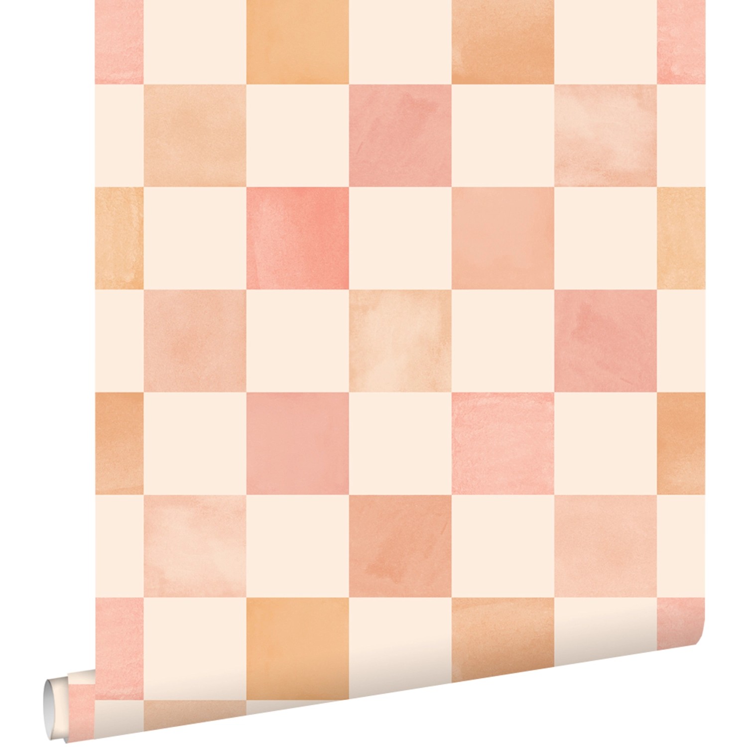 ESTAhome Tapete Karomuster Beige Orange und Rosa 50 x 900 cm günstig online kaufen