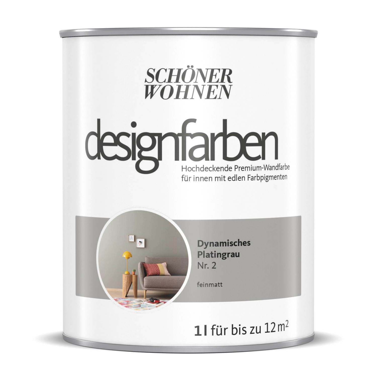 Schöner Wohnen Designfarben Dynamisches Platingrau 1 l