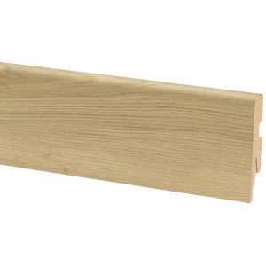 Sockelleiste Eiche Severina, 60 mm hoch, 260 cm lang, MDF-Material.