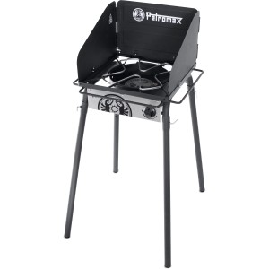 Petromax Gastisch ge45-s Einzelbrenner, 45cm, mit Windschutz. Ideal für Gusseisen und Feuertöpfe.