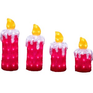 Konstsmide LED-Adventskerzen 4er-Set aus Acryl, kaltweiße LEDs für innen und außen.