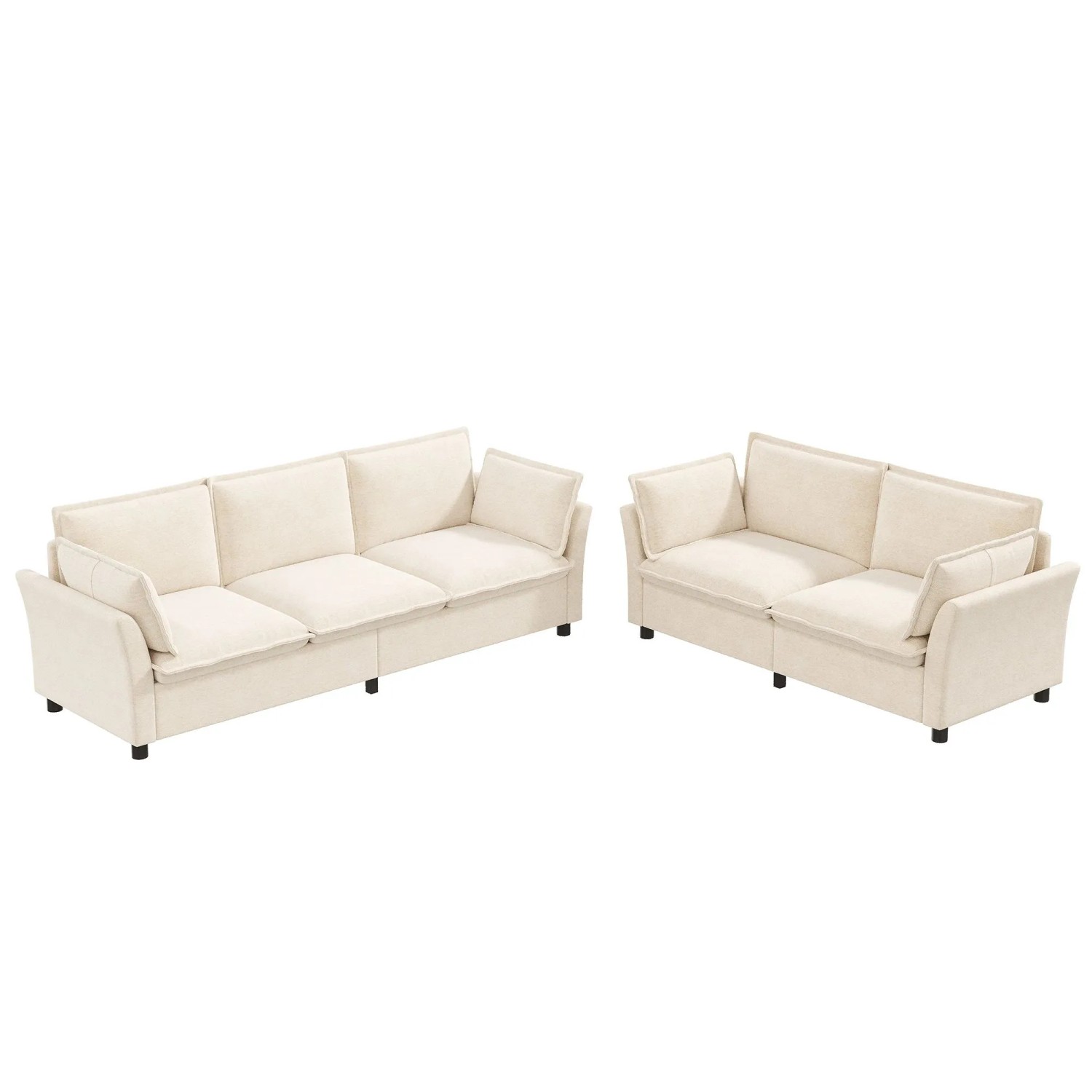 Merax Sofa Set 3 2 Modular Chenille Cloud Beige