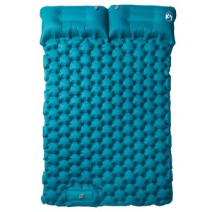 vidaXL Doppel-Isomatte mit Kissen Selbstaufblasend Blau 4007101