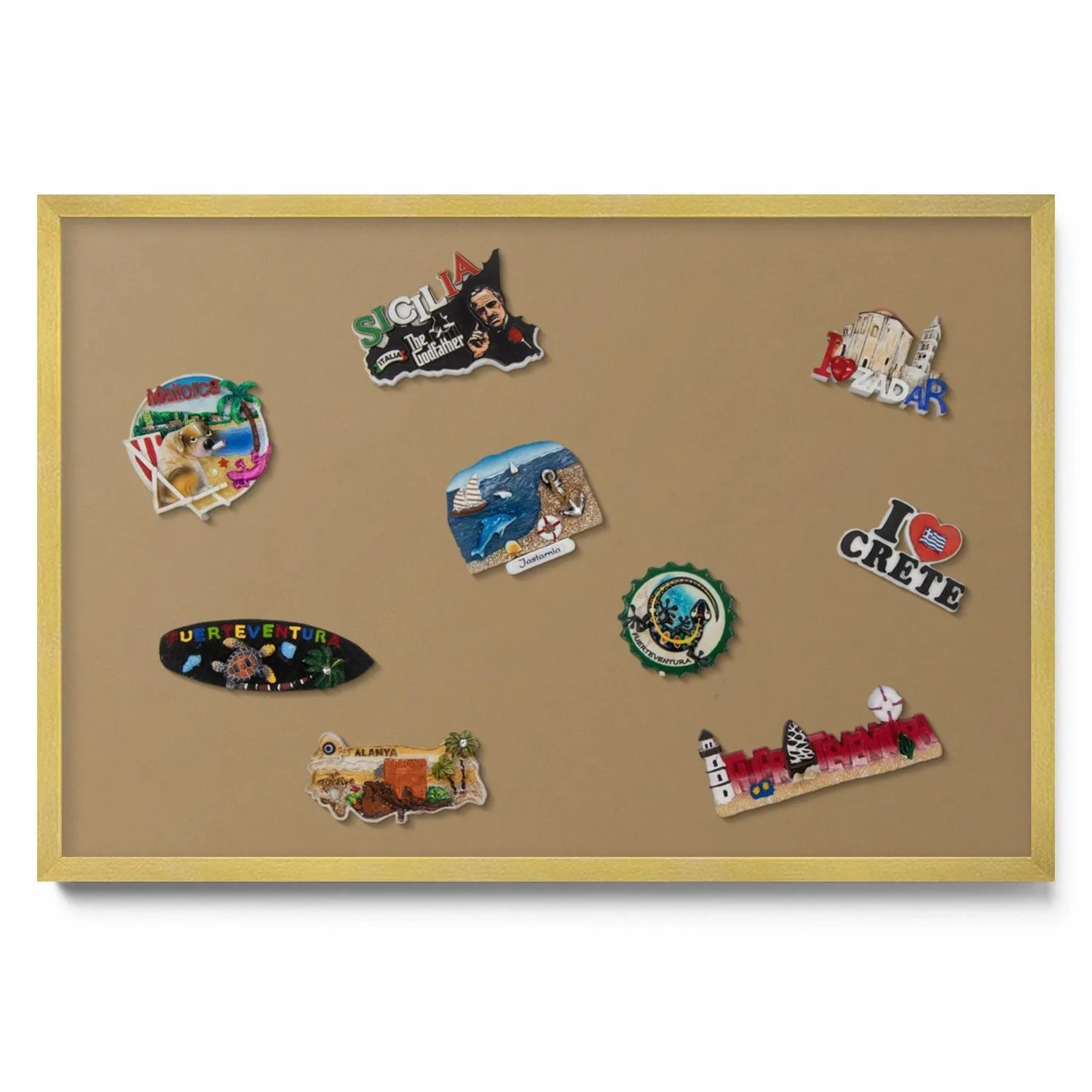 Tulup Magnettafel Magnettafel für die Wand Gerahmt Farbe Dunkelgelb 60x40 c günstig online kaufen