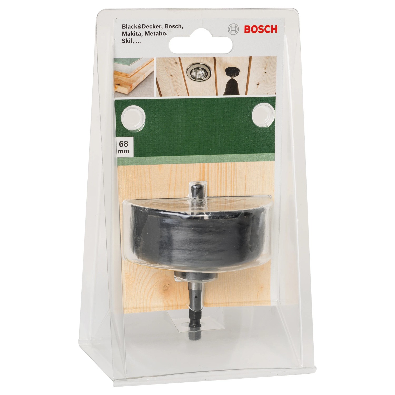 Bosch Lochsäge 68mm für Spot-Strahler, geeignet für Holz und Gipskarton.