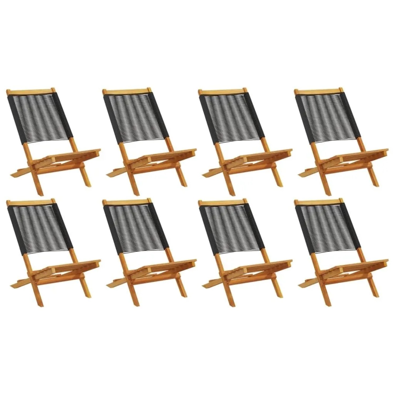 vidaXL Gartenstühle 8 Stk Klappbar Schwarz Massivholz Akazie 3214630 günstig online kaufen