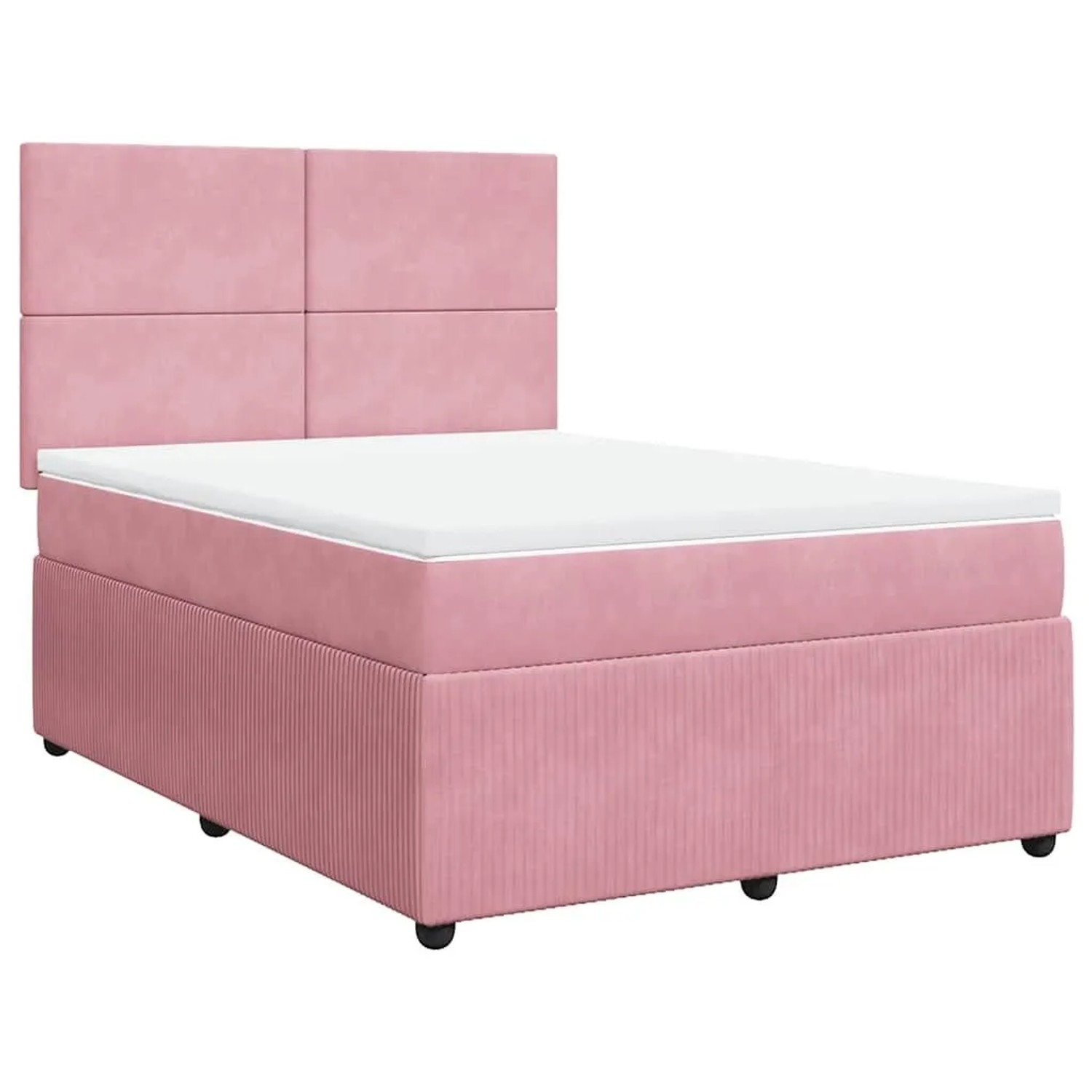 vidaXL Boxspringbett mit Matratze Rosa 140x190 cm Samt 3294633