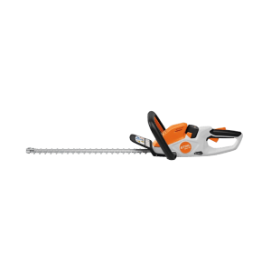 Leichte Stihl Akku-Heckenschere HSA 40 orange-grau, ideal zum Trimmen von Büschen und Hecken.