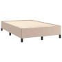 Boxspringbett in Cappuccino-Braun, 120x190 cm, mit Lattenrost und schwarzen Füßen.