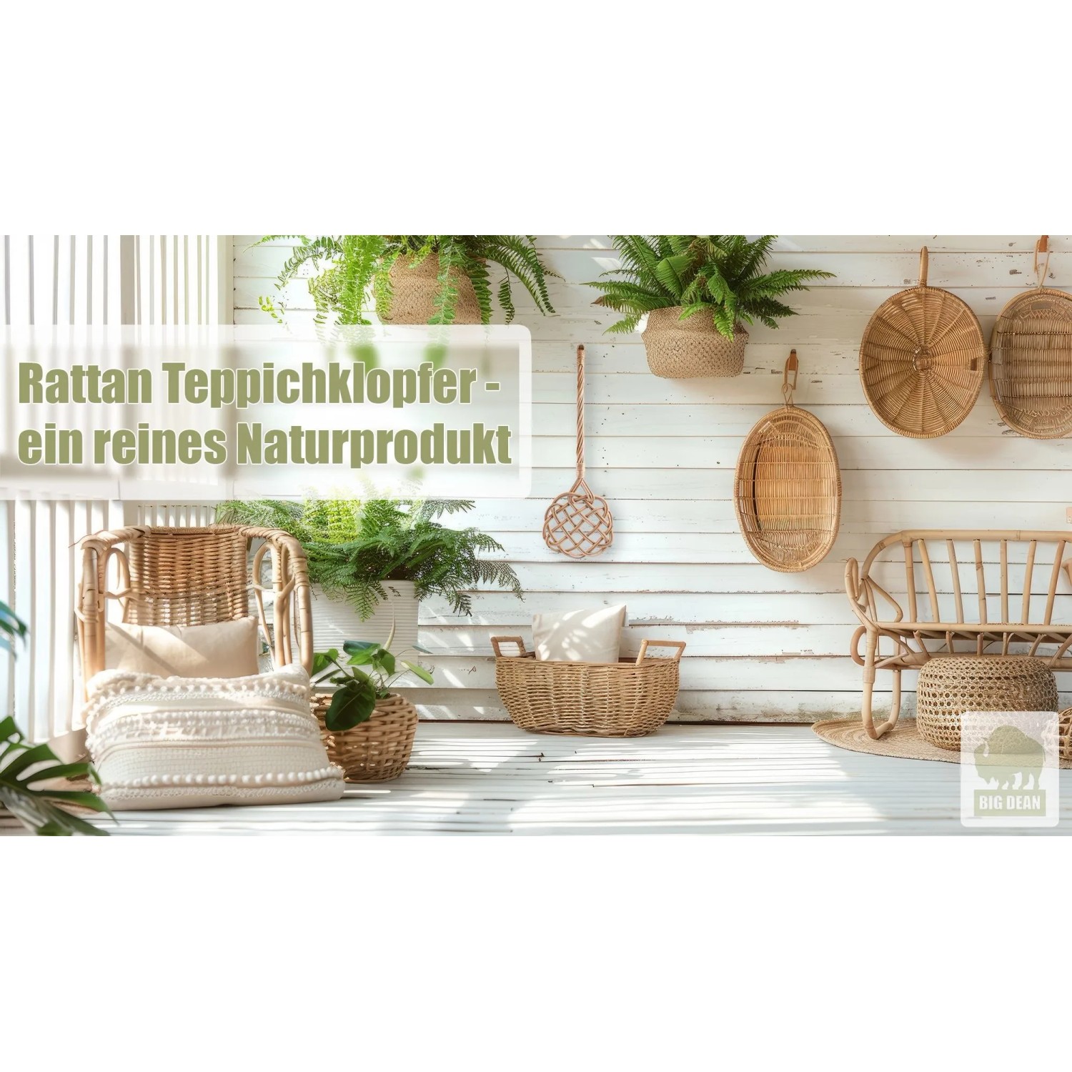 BigDean 2 Teppichklopfer Handgefertigt Aus Rattan Handklopfer Teppiche_2