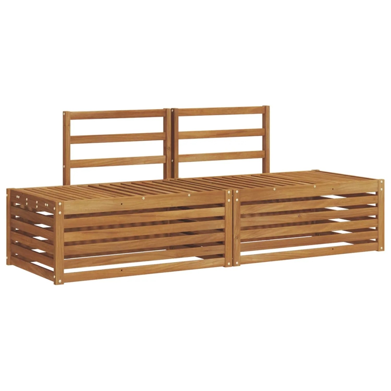 vidaXL Outdoor-Sofagarnitur 2 Stück Natur 182,5 x 63 x 73 cm 3375429