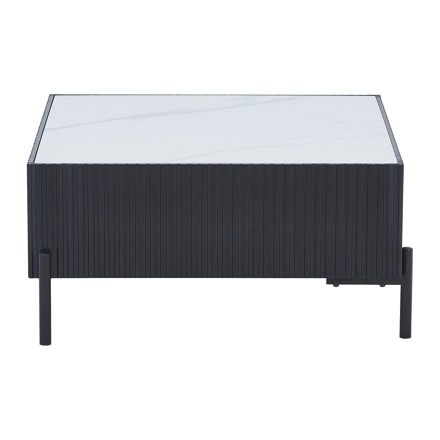 Vente-unique Couchtisch Cyndora Schwarz  Weiß 80 cm