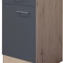 Flex-Well Unterschrank Morena, 40 cm, Basaltgrau/San Remo Eiche, mit Schublade und Tür.