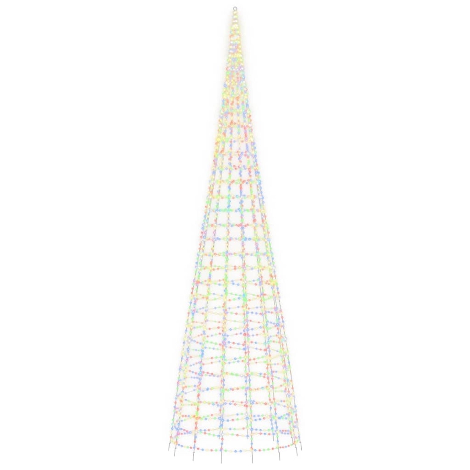 vidaXL LED-Weihnachtsbaum für Fahnenmast 3000 LEDs Mehrfarbig 800 cm 358122
