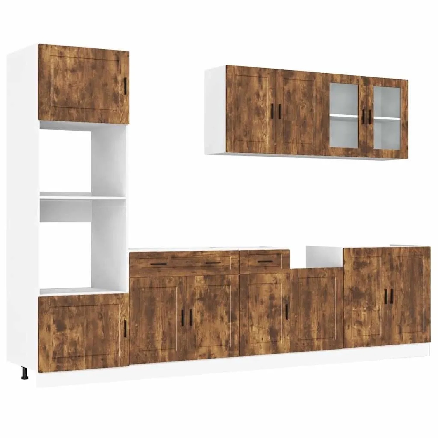 vidaXL 7 Tlg Küchenschrank-Set Kalmar Räuchereiche Holzwerkstoff 3314756