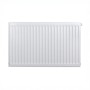 Weißer Belrad Universalheizkörper Kompakt T22 400x1200 mit 6 Anschlüssen für flexible Montage.