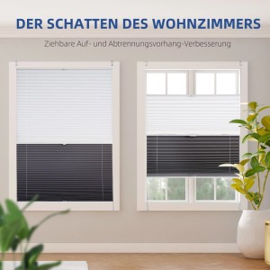Sekey Doppelplissee Day&Night, weiß/grau, 70x100cm, an zwei Fenstern im Wohnraum.
