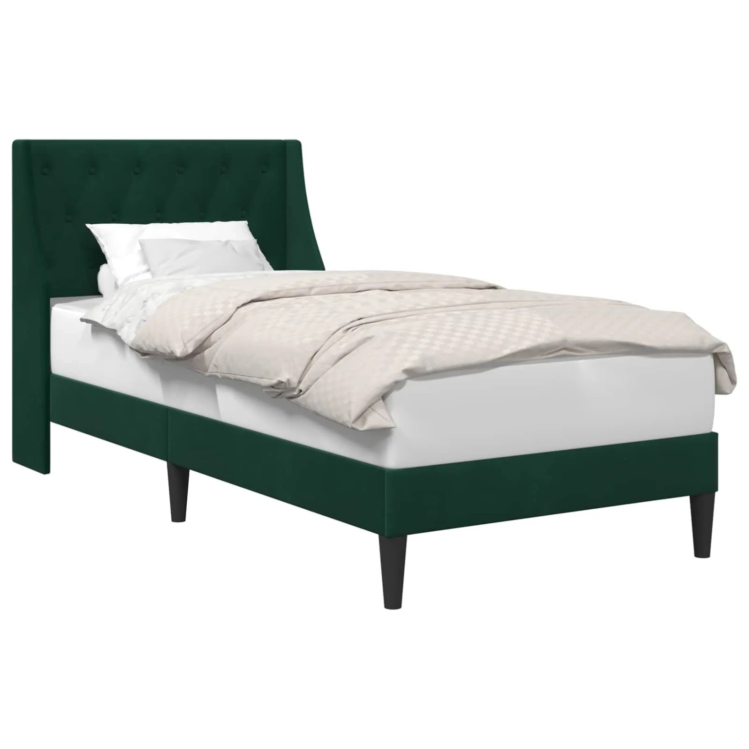 vidaXL Bettrahmen mit Kopfteil Dunkelgrün 100 x 200 cm Samt 42027408