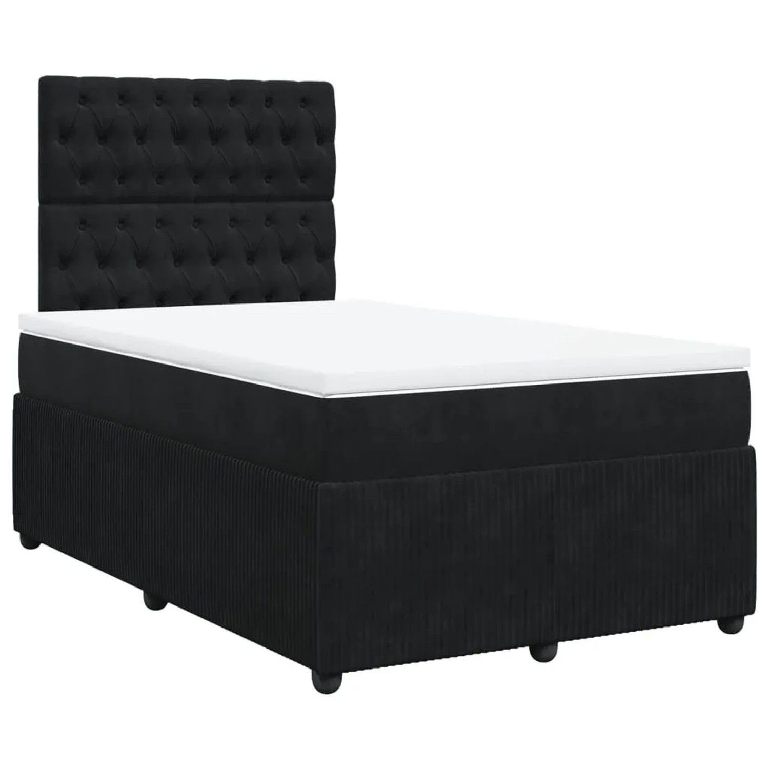 Thumbnail - vidaXL Boxspringbett mit Matratze Schwarz 120x200 cm Samt 3292318