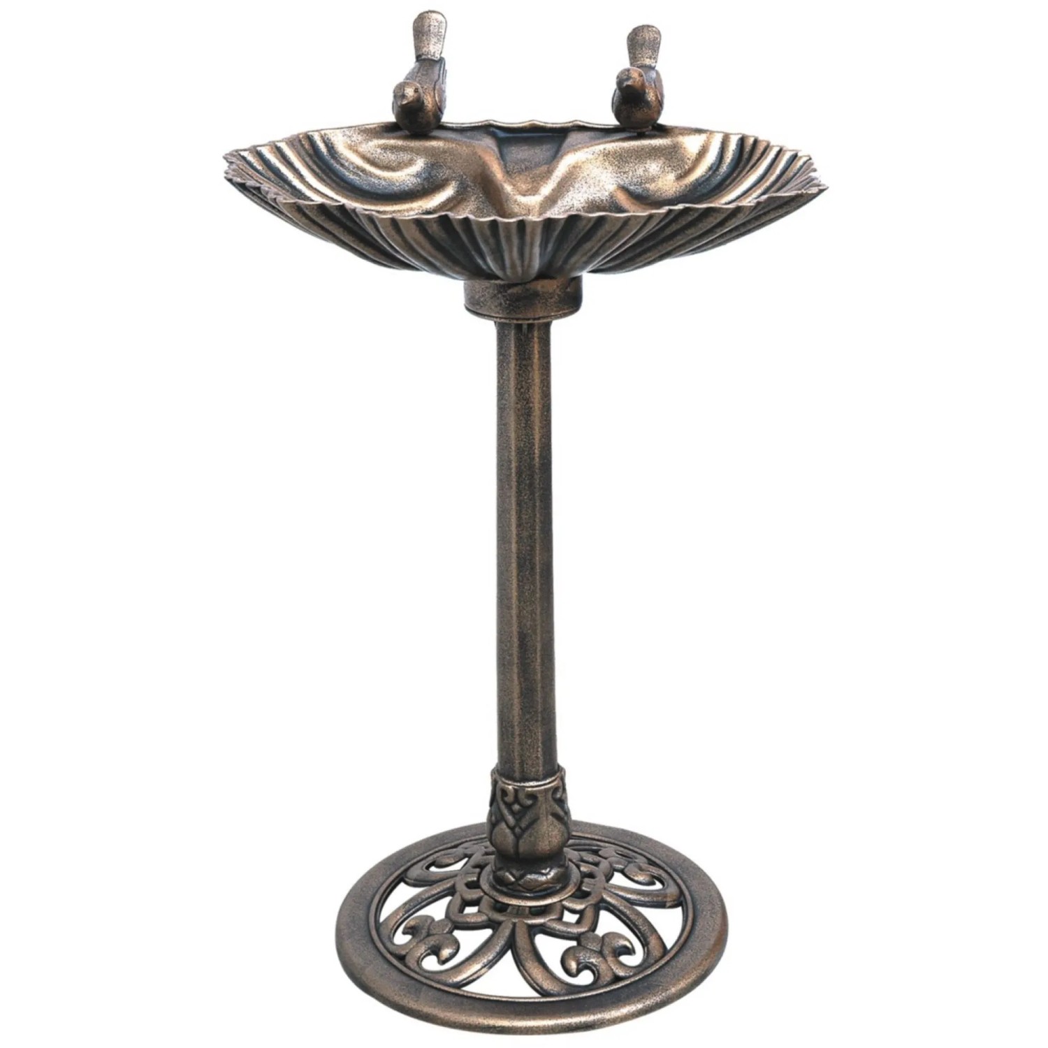 DELUKE Vogeltränke PETA Muschelförmig Kunststoff Bronzefarbend 80x34x50cm Dekoration Garten Terrasse