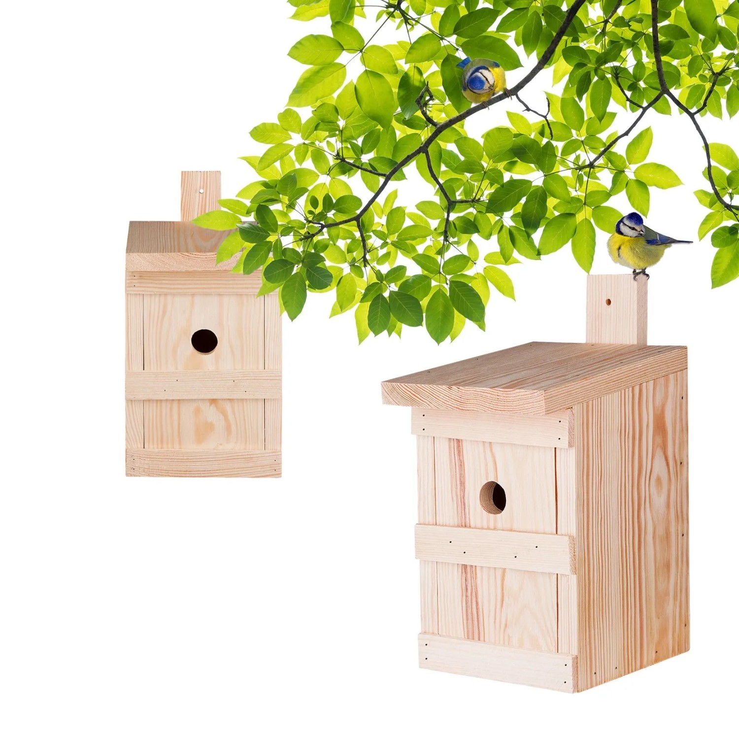 BigDean 2x Nistkasten Für Meisen Und Kleinvögel Vogelhaus Aus Massivholz 27x17x17cm Brutkasten Handgemacht In Europa Meisenkasten Wetterfest Mit
