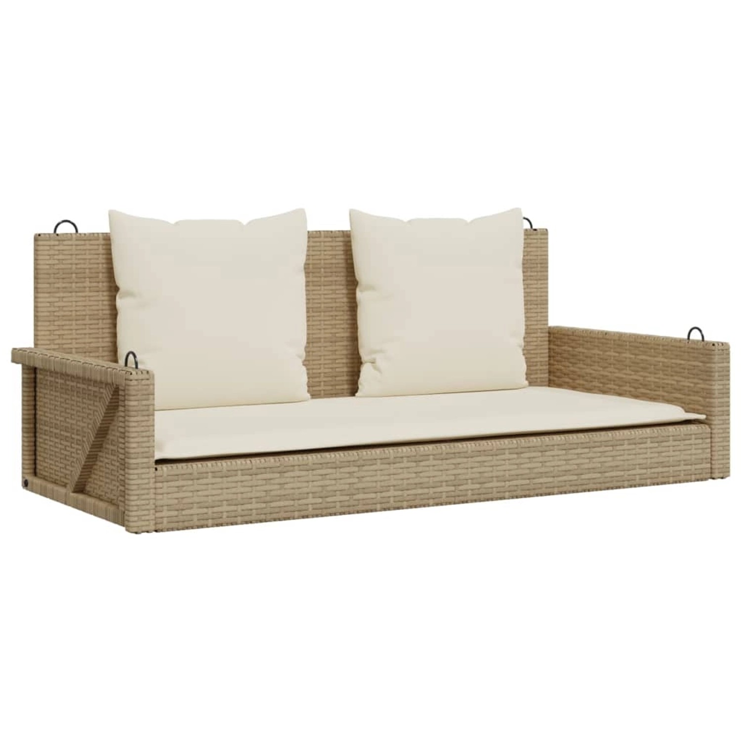vidaXL Hängebank mit Kissen Beige 119x56x48 cm Poly Rattan 365632
