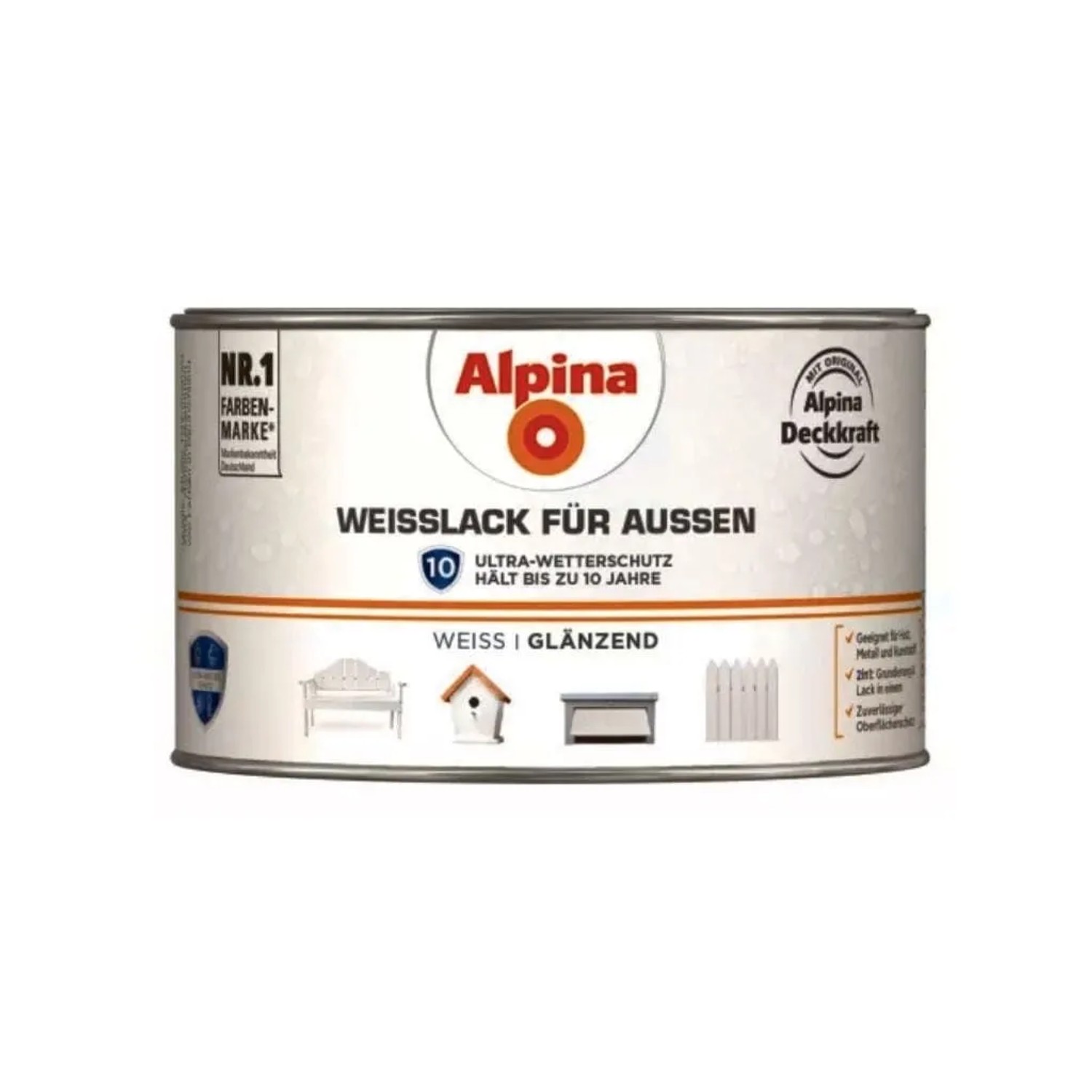 Alpina Weißlack für Außen glänzend 300 ml