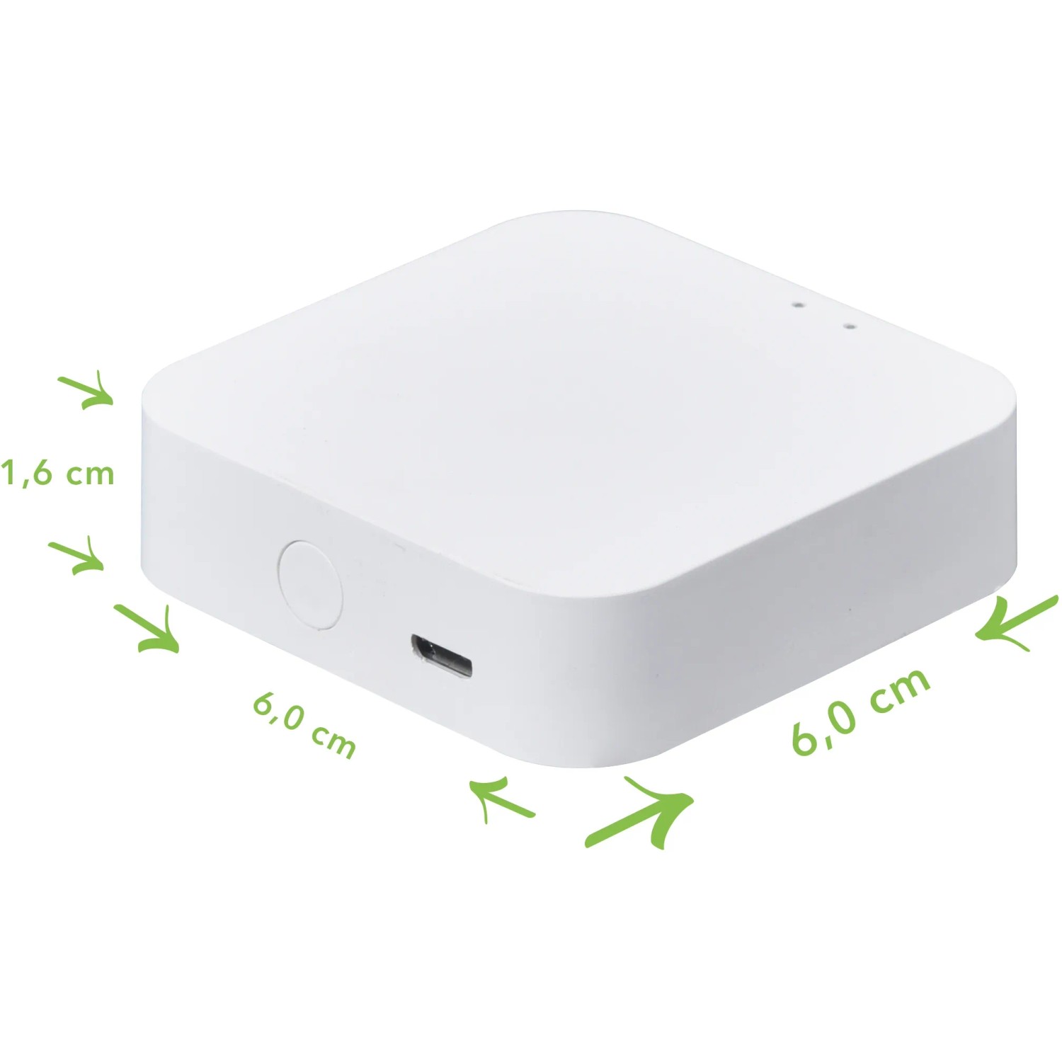 Lutec Access Box in Weiß, 6x6x1,6cm, für smarte Leuchten und Sprachsteuerung.