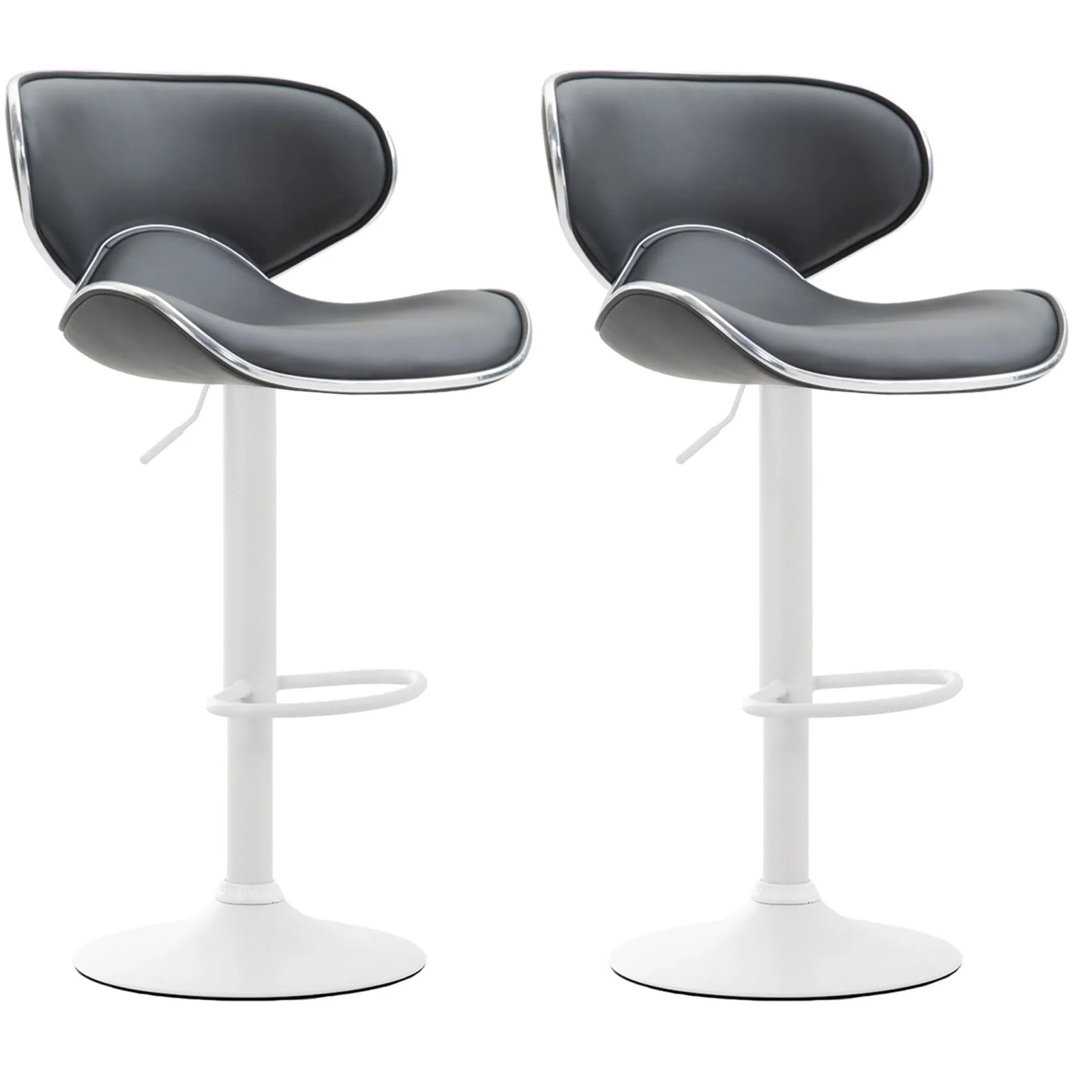 CLP 2er Set Barhocker Las Vegas Kunstleder Grau/Weiß