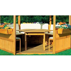 Beige Sitz- und Rückenauflagen für Promadino Pavillon Palma, 130x80x3 cm.