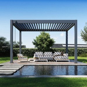 Weide Deluxe Plus Pergola Voll Aluminium Freistehend 3 x 4 M Lamellendach Anthrazit Pavillon